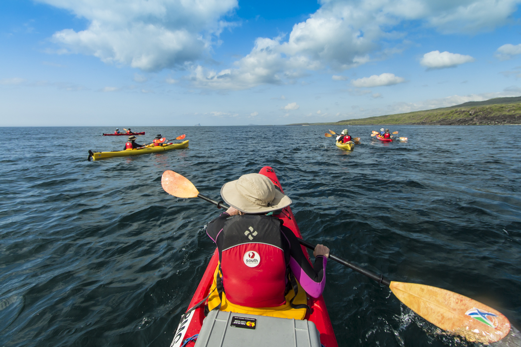 Galapagos kayaking tour paddling the coast of the islands